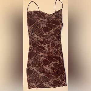 Brown/cream knit dress